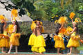 Tahitian performers in Rainbows of Paradise show at Polynesian Cultural Center. Laie, HI.