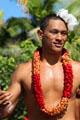Tongan performer in Rainbows of Paradise show at Polynesian Cultural Center. Laie, HI.