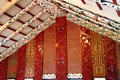 Aotearoa-Maori carved & painted house interior at Polynesian Cultural Center. Laie, HI.
