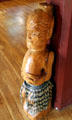 Aotearoa-Maori carved man with piupiu skirt at Polynesian Cultural Center. Laie, HI.