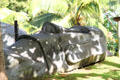 Rapa Nui stone head replica at Polynesian Cultural Center. Laie, HI.