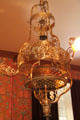 Art Nouveau gas ceiling lamp at Dodge House. Council Bluffs, IA.