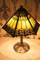 Hexagonal glass lamp at Dodge House. Council Bluffs, IA.