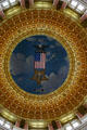 Detail of central dome interior in Iowa State Capitol. Des Moines, IA.