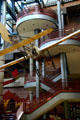 Atrium Bleriot monoplane & staircase of Historical Museum of Iowa. Des Moines, IA.