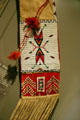 Native American pipe bag decorated with glass beadwork at Historical Museum of Iowa. Des Moines, IA.