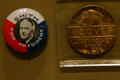 Hoover & Al Smith pins at Hoover Museum. West Branch, IA.