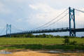 US 30 suspension bridge over Mississippi River. Clinton, IA.