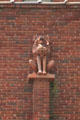 Lion sculpture on People's Savings Bank. Cedar Rapids, IA.