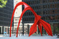 Flamingo sculpture by Alexander Calder in front of Federal Building. Chicago, IL.