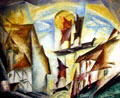 Harbor at Neppermin painting by Lyonel Feininger at Art Institute of Chicago. Chicago, IL.