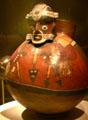 Nazca pottery vessel depicting warrior from Peru at Art Institute of Chicago. Chicago, IL.
