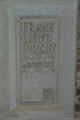 Frank Lloyd Wright Architect stone sign carving on studio. Oak Park, IL.