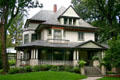 House with hip roof & full veranda on 300 block of North Kenilworth Av. Oak Park, IL.