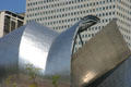Stainless steel details of headdress of Pritzker Pavilion in Millennium Park. Chicago, IL.