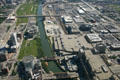 Looking south from Sears Tower along South Branch of Chicago River with 311 South Wacker Drive in foreground. Chicago, IL.