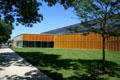 Orange walls of McCormick Tribune Campus Center at IIT. Chicago, IL.