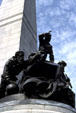 Civil War soldiers silhouetted on Lincoln's Tomb. Springfield, IL.