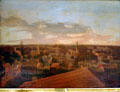 Painting of view from Old State House looking west over Springfield. Springfield, IL.