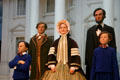 Lincoln family replicas posed before white house at Abraham Lincoln Presidential Museum. Springfield, IL.