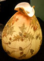Oak leaf & acorn pattern glass vase by Mt. Washington Glass Company at Illinois State Museum. Springfield, IL.