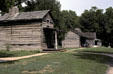 Recreated log cabins of town where Lincoln's spent teen years. New Salem, IL.