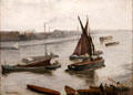 Grey & Silver: Old Battersea Reach painting by James McNeill Whistler at Art Institute of Chicago. Chicago, IL.