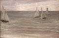 Trouville: Gray & Green, the Silver Sea painting by James McNeill Whistler at Art Institute of Chicago. Chicago, IL.