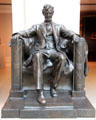 Abraham Lincoln bronze seated sculpture by Daniel Chester French at Art Institute of Chicago. Chicago, IL.