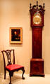 Tall case clock by John Wood, Jr of Philadelphia, PA beside side chair from Philadelphia & George Washington portrait by Edward Savage at Art Institute of Chicago. Chicago, IL.