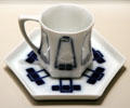Porcelain demitasse & saucer by Peter Behrens for Gebruder Bauscher of Germany at Art Institute of Chicago. Chicago, IL.