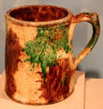 Redware mug by S. Bell & Sons of Strasburg, VA at Art Institute of Chicago. Chicago, IL.