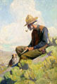 Sheep Herder, New Mexico painting by William Herbert Dunton at Eiteljorg Museum. Indianapolis, IN.