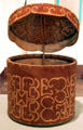 Passamaquoddy birchbark container by David Moses Bridges at Eiteljorg Museum. Indianapolis, IN.