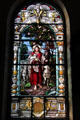 Christ as shepherd stained-glass window by Von Gerichten Art Glass of Columbus in Old Cathedral. Vincennes, IN.