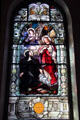 Christ with sacred heart stained-glass window by Von Gerichten Art Glass of Columbus in Old Cathedral. Vincennes, IN.