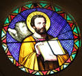 Evangelist Mark window in Old Cathedral. Vincennes, IN.