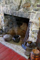 Stone fireplace in Old French House. Vincennes, IN.
