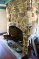 Kitchen fireplace in Old French House. Vincennes, IN.