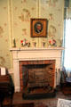 Upstairs fireplace with portrait of George Washington at Grouseland. Vincennes, IN.
