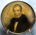 Snuff box with hand painted portrait of William Henry Harrison at Grouseland. Vincennes, IN.