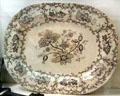 William Henry Harrison's stoneware meat platter in coral garden pattern at Grouseland. Vincennes, IN.