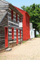 Log cabin visitor center at Vincennes Indiana State Historic Sites. Vincennes, IN.