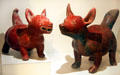 Ceramic hairless native dog vessels from west Mexico at Wichita Art Museum. Wichita, KS.