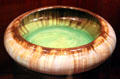 Fulper bowl with Chinese blue & flambé green glaze at Sedgwick County Historical Museum. Wichita, KS.