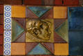Arts & Crafts movement tile of man with lace collar. Covington, KY