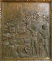 Bienville meets the Ouachas & Bayougoulas [Indians] at Bayou Plaquemine bronze door panel in Louisiana State Capitol. Baton Rouge, LA.
