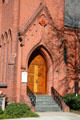 Gothic entrance door of St. James Episcopal Church. Baton Rouge, LA.