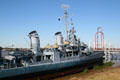 USS Kidd museum ship on Mississippi River beside Veterans Memorial Museum. Baton Rouge, LA.