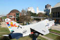 A-7E Corsair & skyline of Baton Rouge. Baton Rouge, LA.